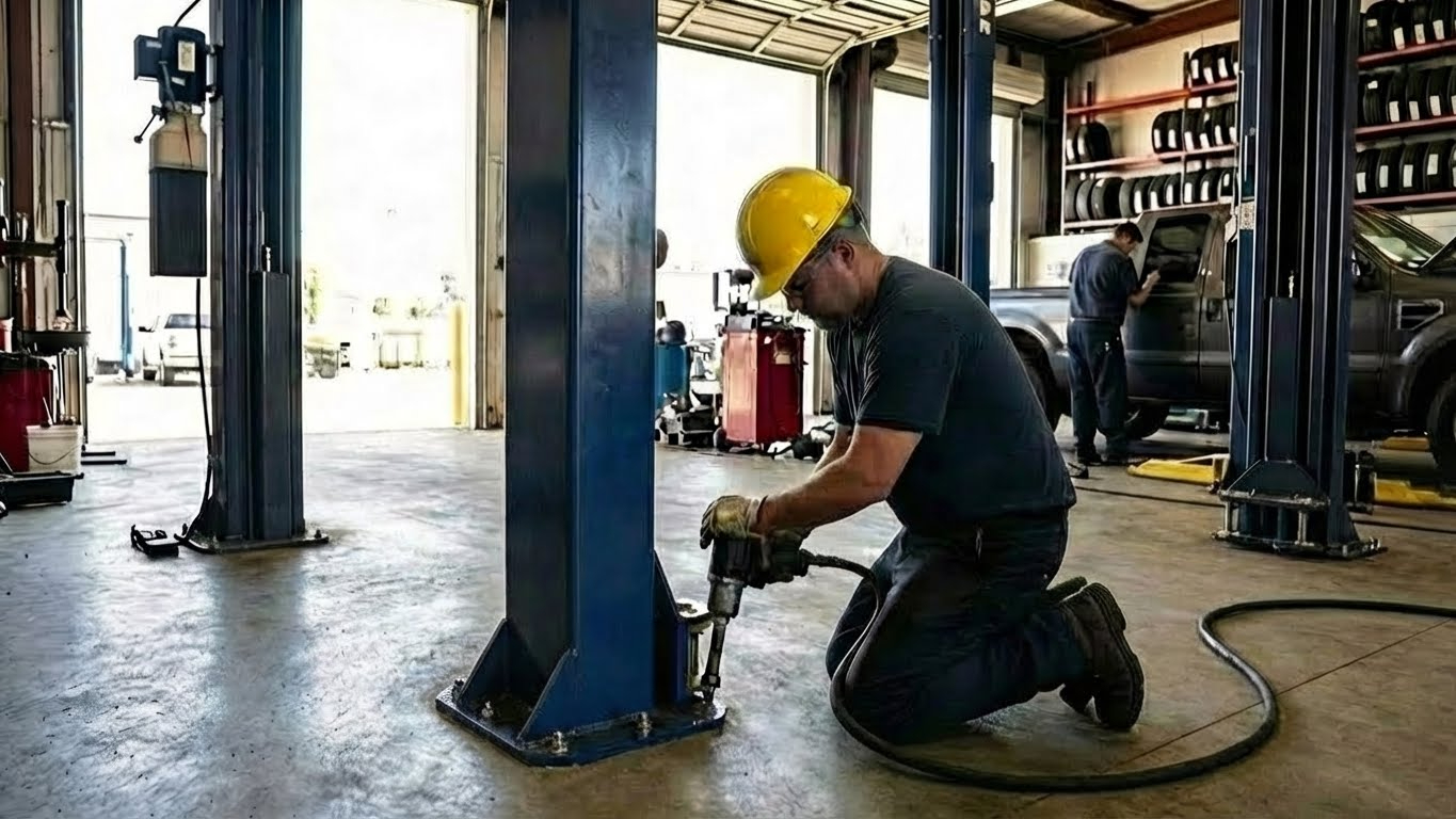 Technician performing environmental compliance testing